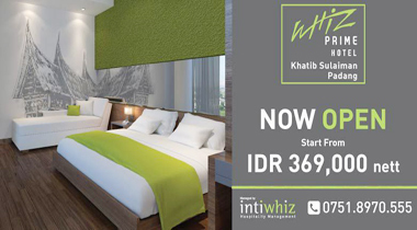 Properti perdana merek Whiz Prime Hotel yang beroperasi di Sumatera Barat. (Foto: Ist)